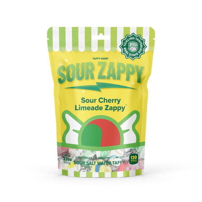 Sour Cherry Limeade Zappy Taffy Taffy Shop Wholesale 10-Pack (2lb) Bulk