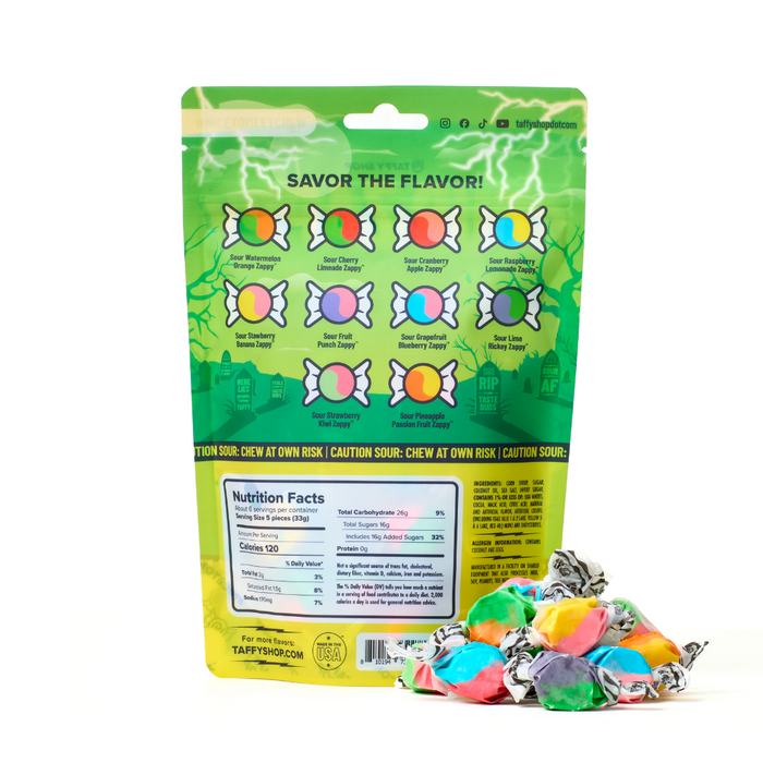 Sour Zappy Cat Taffy Bag 12-Pack Taffy Shop