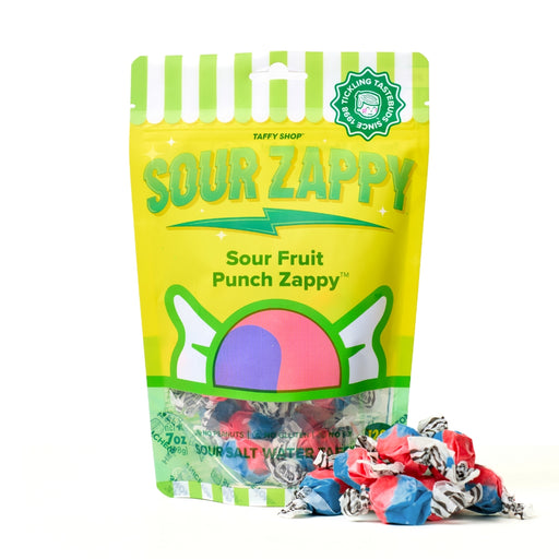 Sour Fruit Punch Zappy Taffy Taffy Shop Wholesale 12-Pack (7oz) Bags