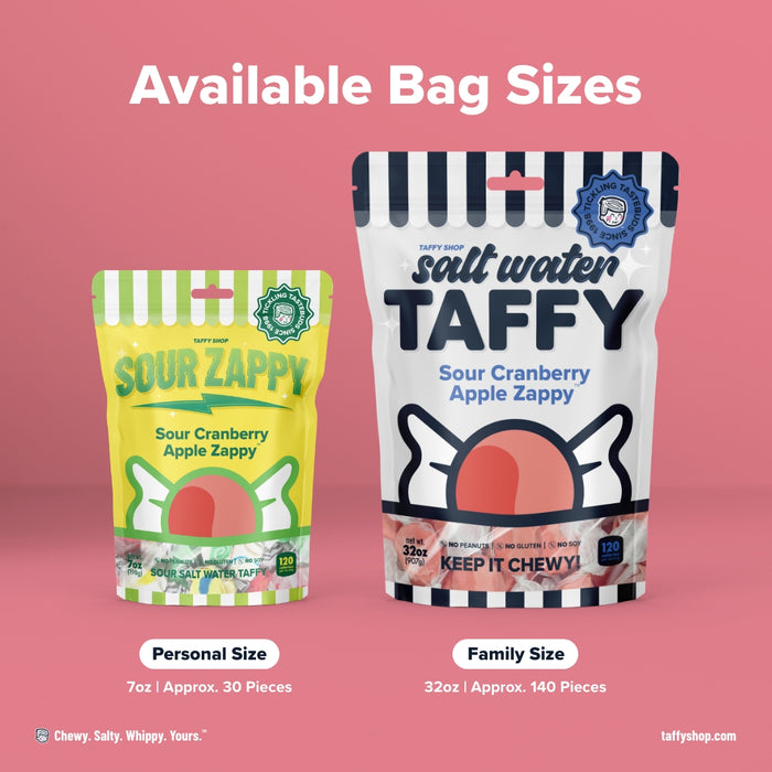 Sour Cranberry Apple Zappy Taffy Taffy Shop Wholesale