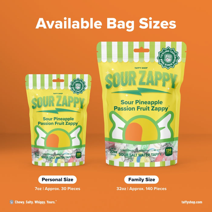 Sour Pineapple Passion Fruit Zappy Taffy Taffy Shop Wholesale