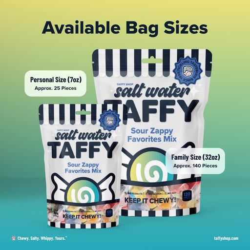 Zappy Sour Favorites Taffy Mix Taffy Shop 12-Pack (7oz) Bags