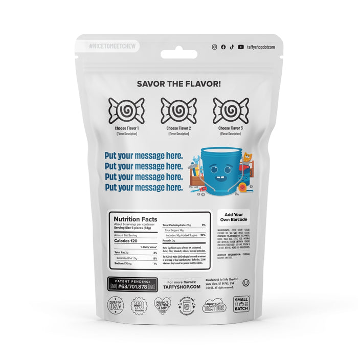 Bucket Bites Custom Bags 12-Pack Taffy Shop Wholesale