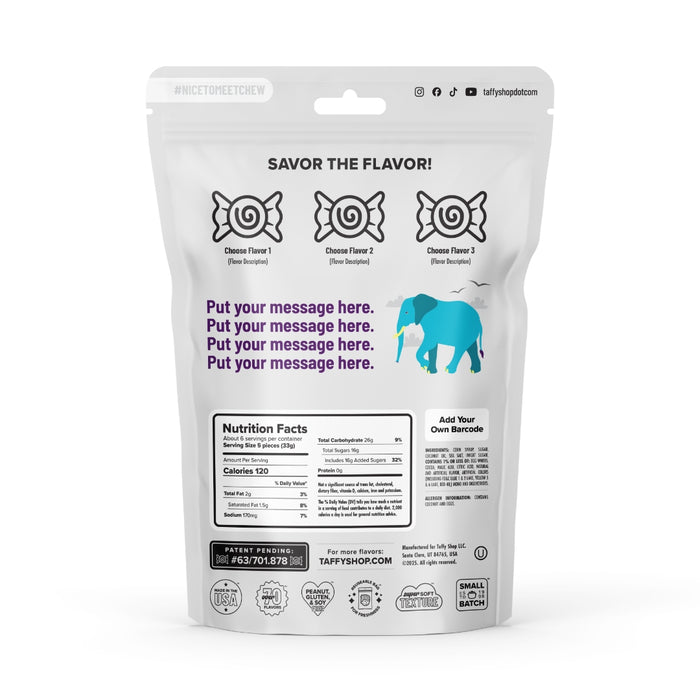 Zoo Chews Custom Bags 12-Pack Taffy Shop Wholesale