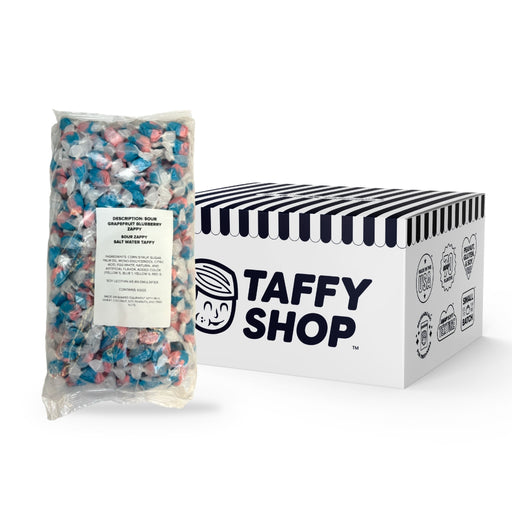 Sour Grapefruit Blueberry Zappy Taffy Taffy Shop Wholesale 10-Pack (2lb) Bulk
