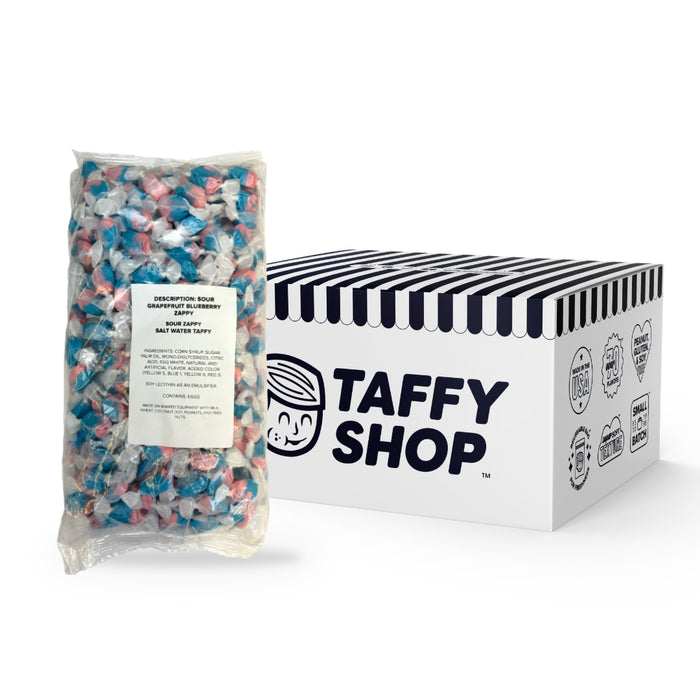 Sour Grapefruit Blueberry Zappy Taffy Taffy Shop Wholesale 10-Pack (2lb) Bulk