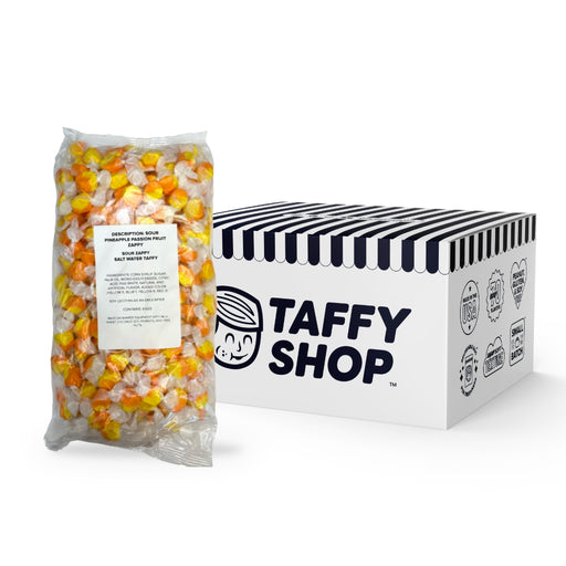 Sour Pineapple Passion Fruit Zappy Taffy Taffy Shop Wholesale 10-Pack (2lb) Bulk