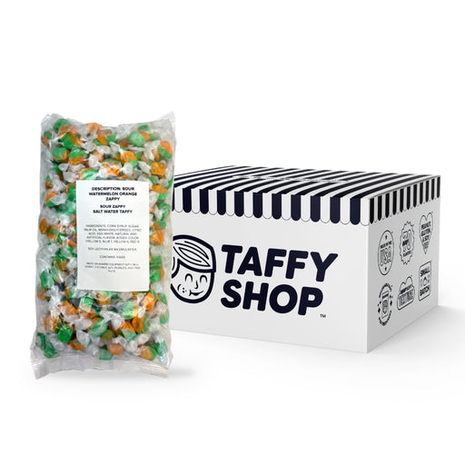 Sour Watermelon Orange Zappy Taffy Taffy Shop Wholesale 10-Pack (2lb) Bulk