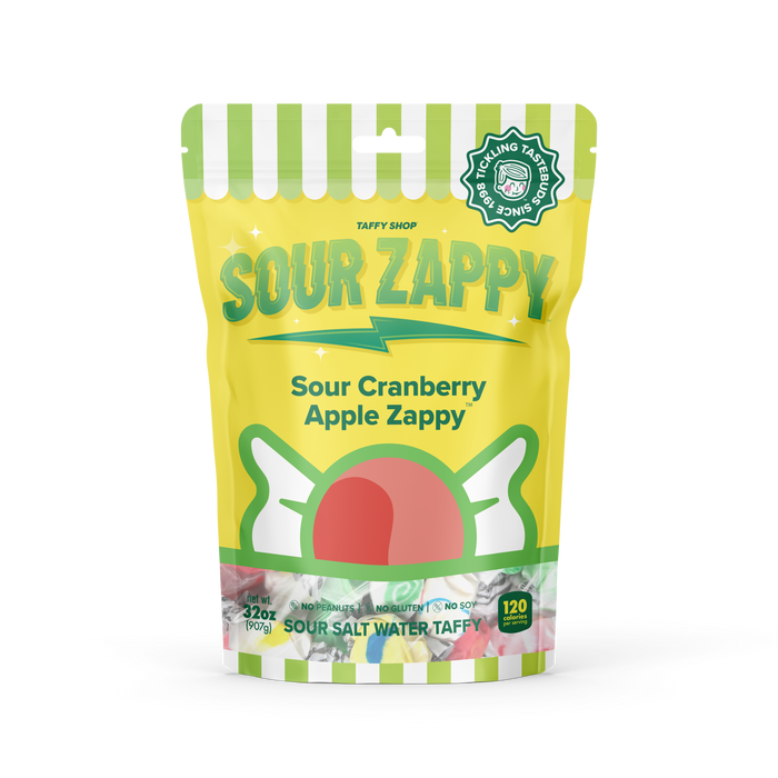 Sour Cranberry Apple Zappy Taffy Taffy Shop Wholesale 10-Pack (2lb) Bulk