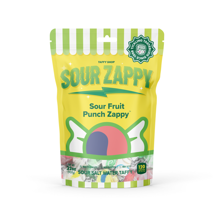 Sour Fruit Punch Zappy Taffy Taffy Shop Wholesale 10-Pack (2lb) Bulk