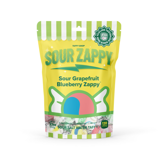 Sour Grapefruit Blueberry Zappy Taffy Taffy Shop Wholesale 10-Pack (2lb) Bulk