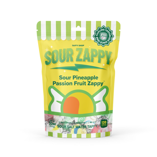 Sour Pineapple Passion Fruit Zappy Taffy Taffy Shop Wholesale 10-Pack (2lb) Bulk