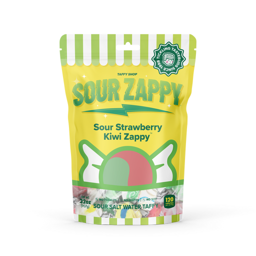 Sour Strawberry Kiwi Zappy Taffy Taffy Shop Wholesale 10-Pack (2lb) Bulk